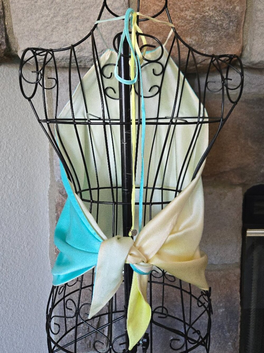 Julie Brown Pure Silk Reversible Ombre Halter Top - Picture 4 of 13